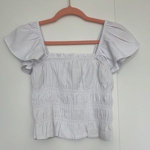 Abercrombie & Fitch Smocked Short Sleeve Top